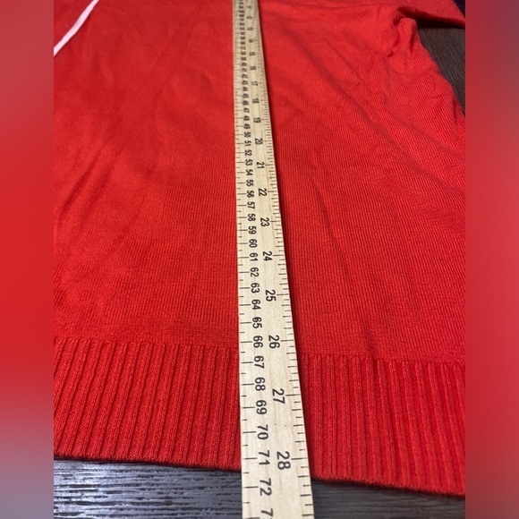 Isaac Mizrahi Drop Shoulder Pullover w / Piping Red 2XL - Picture 7 of 10